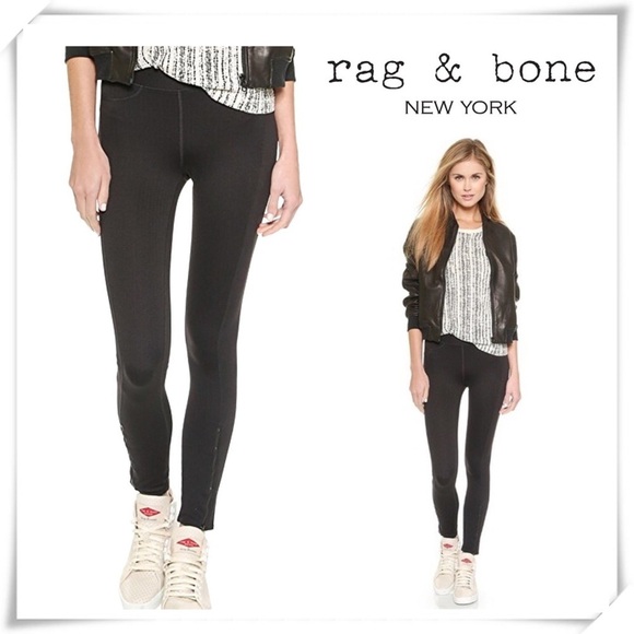 Rag and Bone Chevron The Lawson Zip Ankle Leggings - Picture 1 of 8